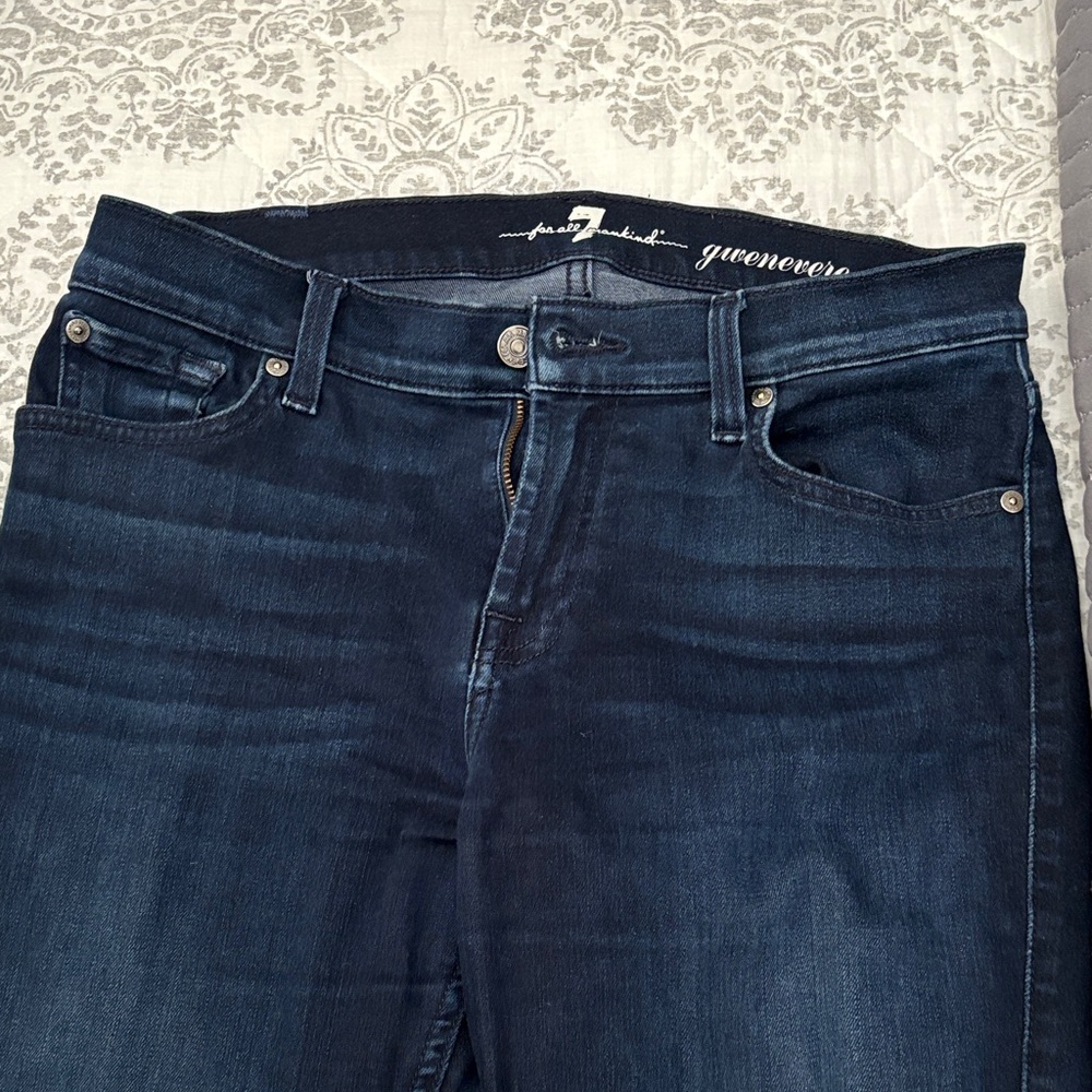 7 For All Mankind Women's Dark Blue High Rise Jeans